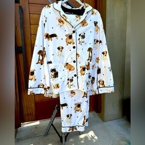 PJ Salvage Cotton Flannel Long Sleeve with Pants Dog Pajama Set